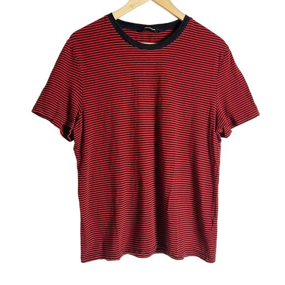 Zadig Voltaire Linen Cotton Red Black Striped Crewneck T-Shirt Size S - Picture 4 of 10